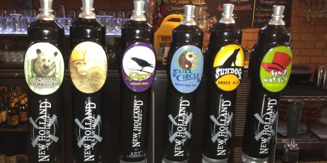 Tap handles at New Holland Brewing