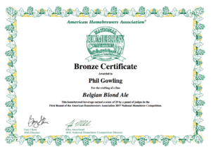 Bronze Certificate