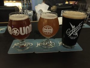 Final beers of the night at Inbound Brewing